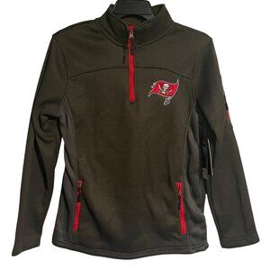 Tampa Bay Buccaneers NFL Team Apparel 1/4 Zip Pullover Mens S Pewter Waffle Knit